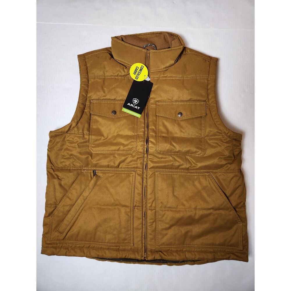 Ariat Grizzly 2.0 Canvas Concealed Carry Insulated Vest Men’s XL Chestnut